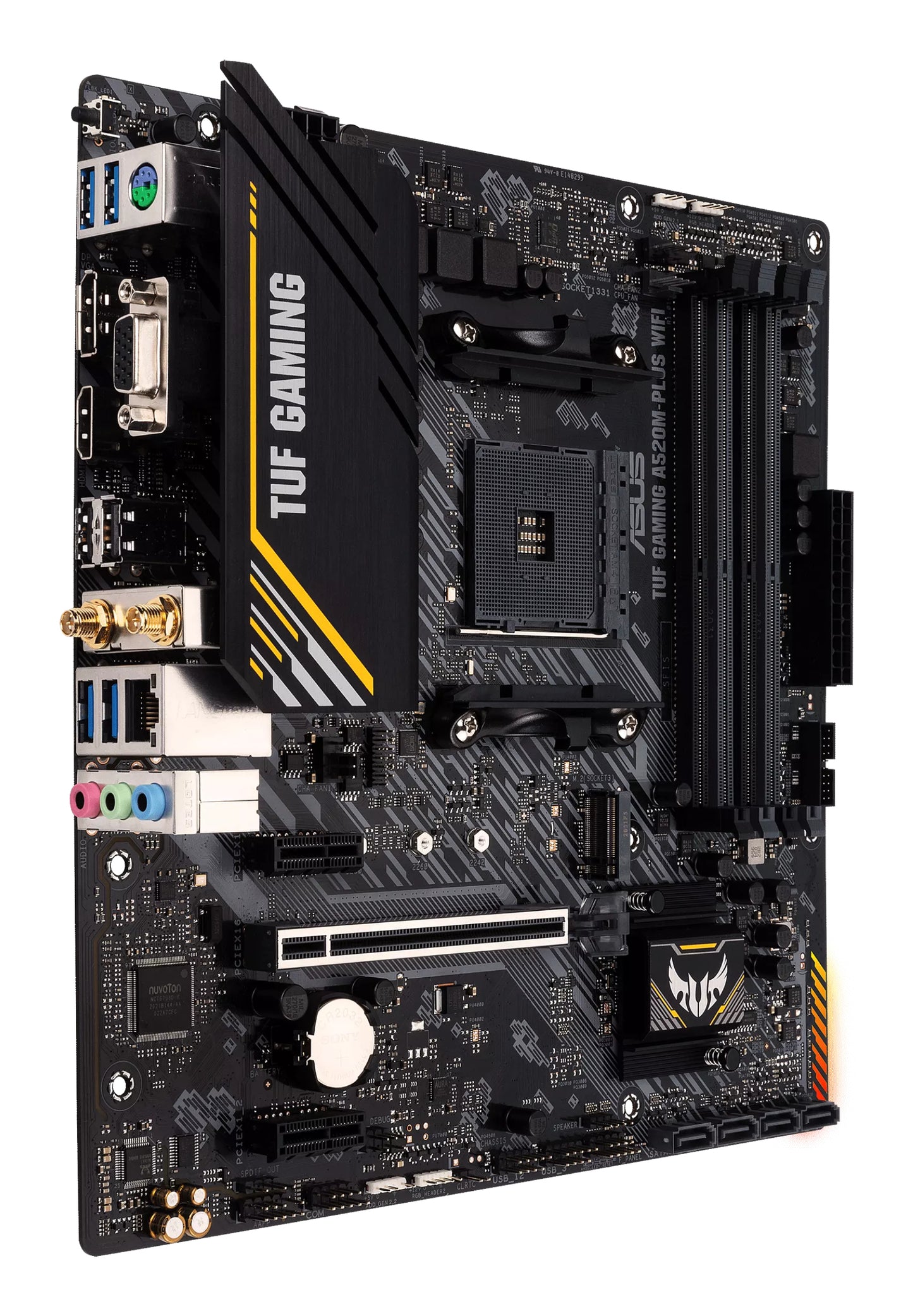 ASUS TUF Gaming A520M-Plus WiFi AMD AM4 Micro-ATX Motherboard, 4x DDR4, M.2, 4x SATA, HDMI, Wi-Fi 5