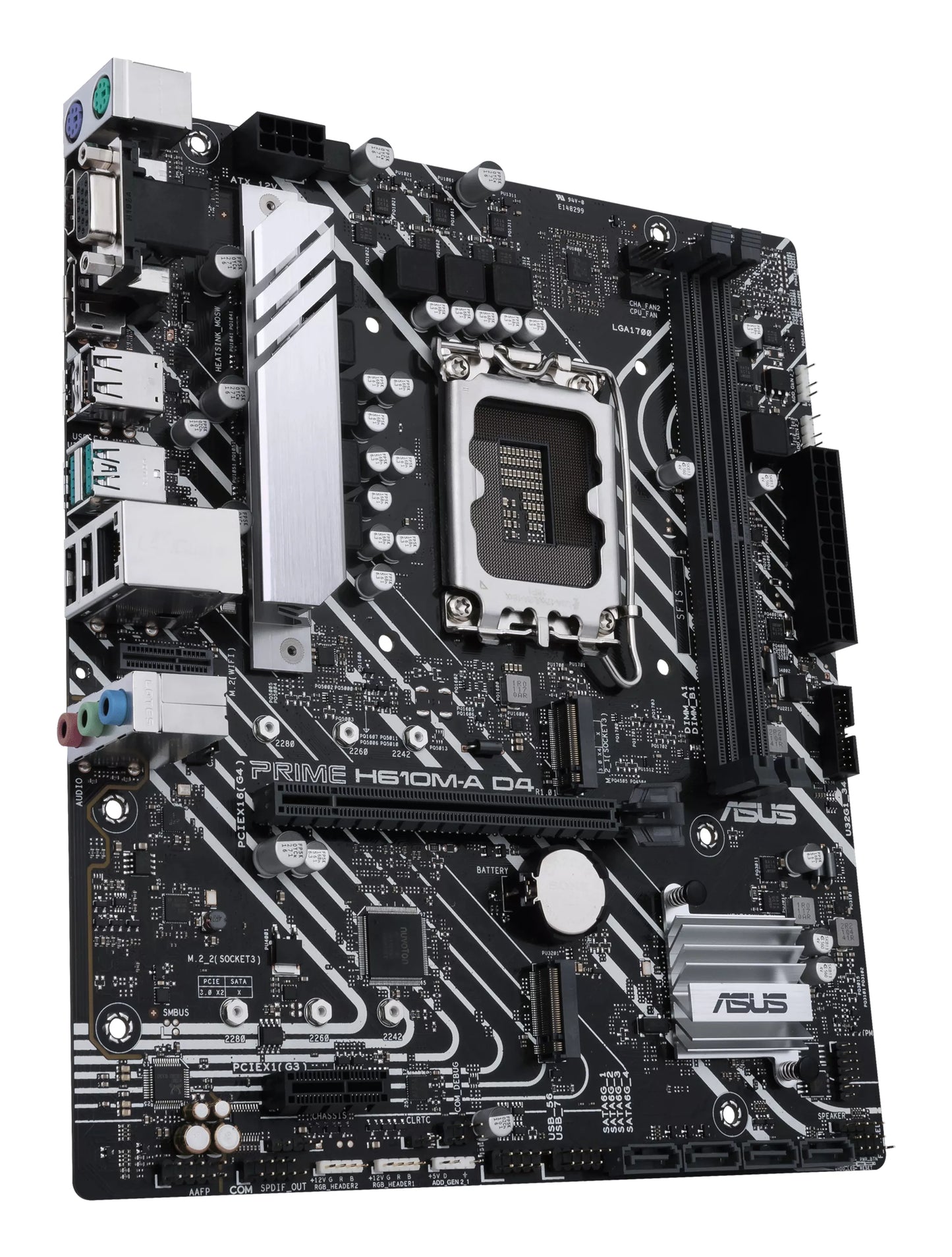 ASUS Prime H610M-A D4-CSM Intel LGA1700 Micro-ATX Motherboard, 2x DDR4, 2x M.2, PCIe 4.0, 4x SATA, 1GbE, HDMI 2.1, DP 1.4