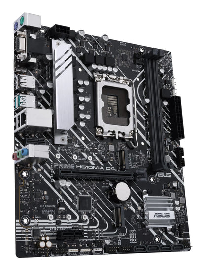 ASUS Prime H610M-A D4-CSM Intel LGA1700 Micro-ATX Motherboard, 2x DDR4, 2x M.2, PCIe 4.0, 4x SATA, 1GbE, HDMI 2.1, DP 1.4