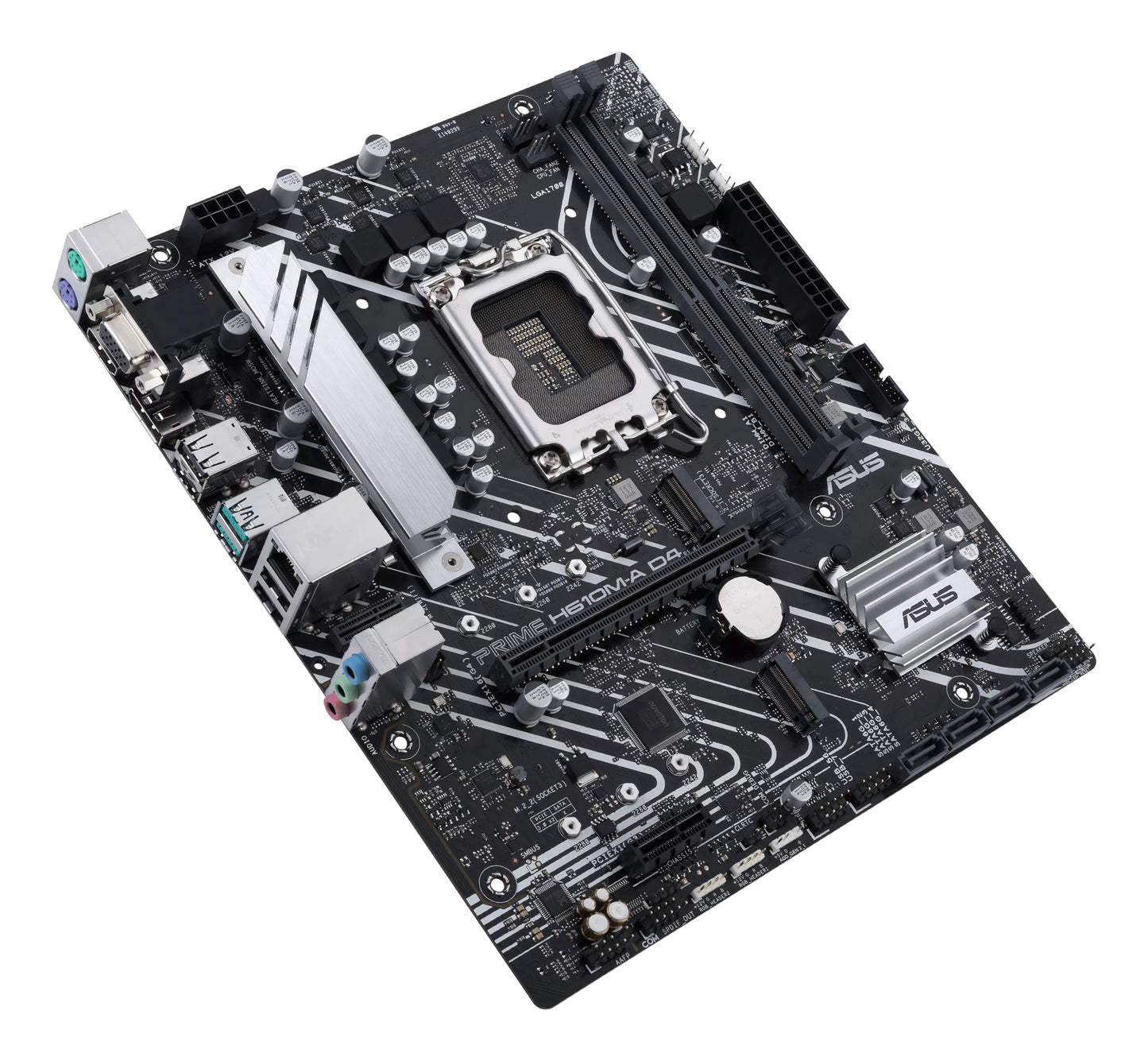 ASUS Prime H610M-A D4-CSM Intel LGA1700 Micro-ATX Motherboard, 2x DDR4, 2x M.2, PCIe 4.0, 4x SATA, 1GbE, HDMI 2.1, DP 1.4