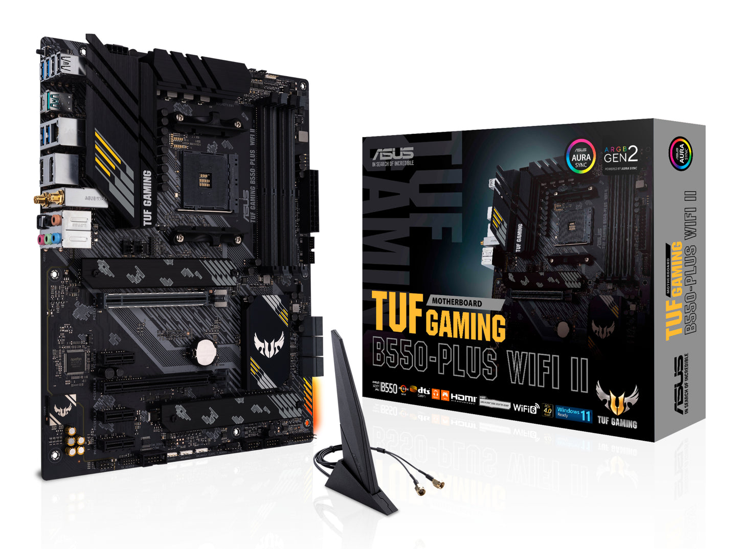 ASUS TUF Gaming B550-Plus WiFi II AMD AM4 ATX Motherboard, 4x DDR4, 2x M.2, PCIe 4.0, 6x SATA, Wi-Fi 6