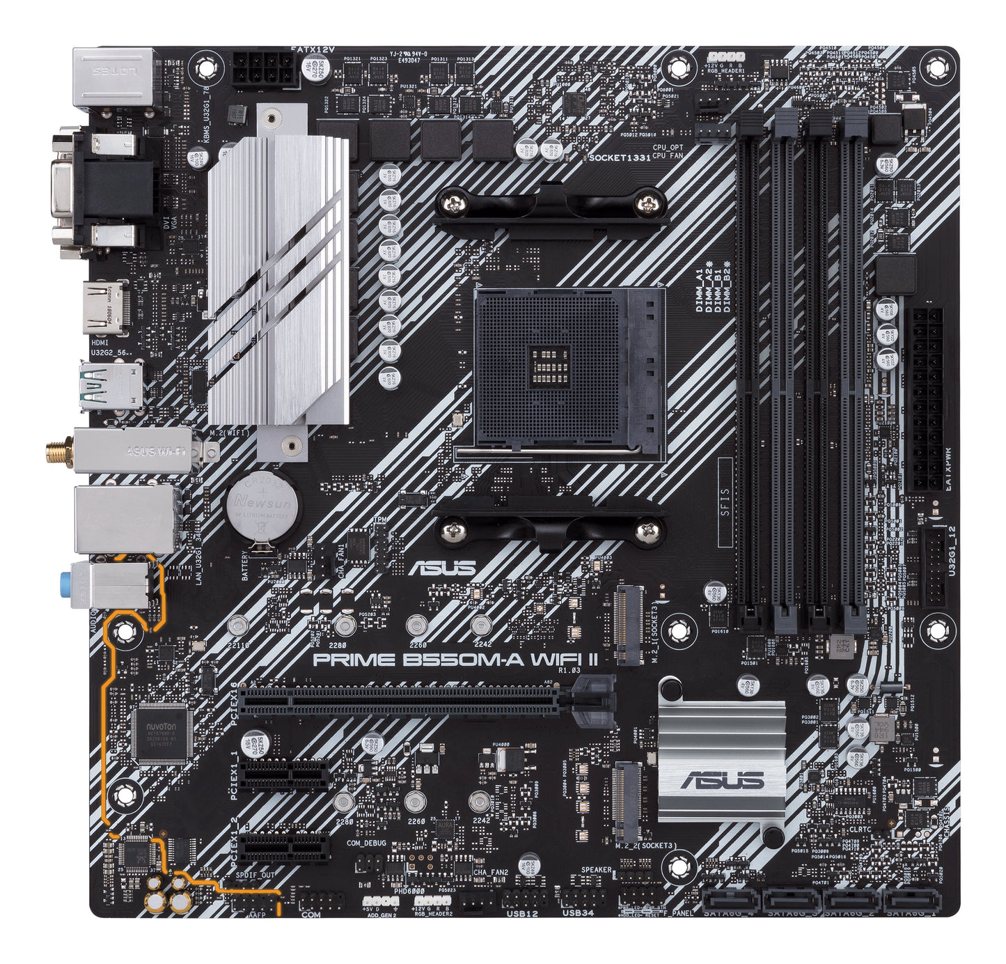 ASUS Prime B550M-A WiFi II AMD AM4 Micro-ATX Motherboard, 4x DDR4, 2x M.2, PCIe 4.0, 4x SATA, Wi-Fi 6