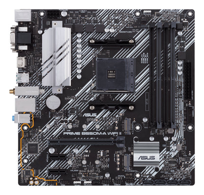 ASUS Prime B550M-A WiFi II AMD AM4 Micro-ATX Motherboard, 4x DDR4, 2x M.2, PCIe 4.0, 4x SATA, Wi-Fi 6