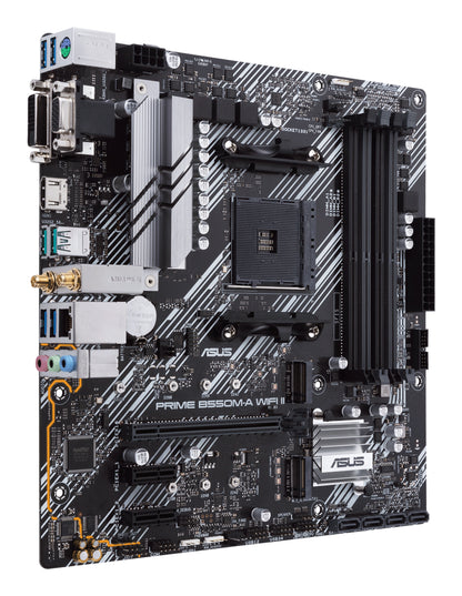 ASUS Prime B550M-A WiFi II AMD AM4 Micro-ATX Motherboard, 4x DDR4, 2x M.2, PCIe 4.0, 4x SATA, Wi-Fi 6