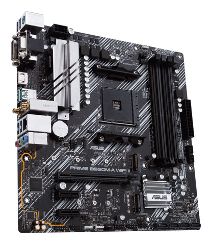 ASUS Prime B550M-A WiFi II AMD AM4 Micro-ATX Motherboard, 4x DDR4, 2x M.2, PCIe 4.0, 4x SATA, Wi-Fi 6