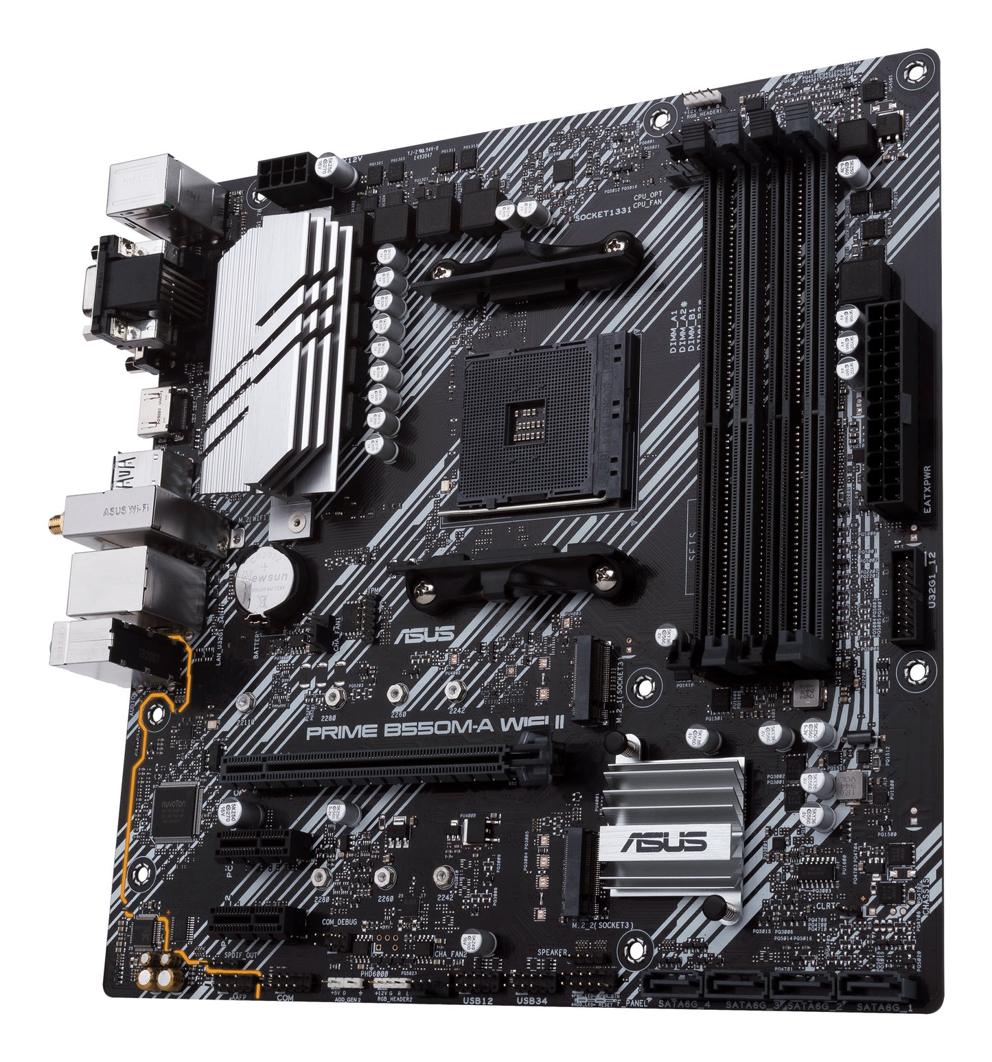 ASUS Prime B550M-A WiFi II AMD AM4 Micro-ATX Motherboard, 4x DDR4, 2x M.2, PCIe 4.0, 4x SATA, Wi-Fi 6