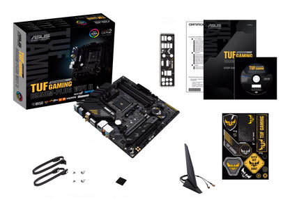 ASUS TUF Gaming B550M-Plus WiFi II AMD AM4 Micro-ATX Motherboard, 4x DDR4, 2x M.2, PCIe 4.0, 4x SATA, Wi-Fi 6