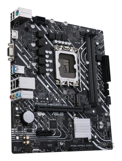 ASUS Prime H610M-K D4 Intel LGA1700 Micro-ATX Motherboard, 2x DDR4, M.2, PCIe 4.0, 4x SATA, HDMI 2.1, GbE