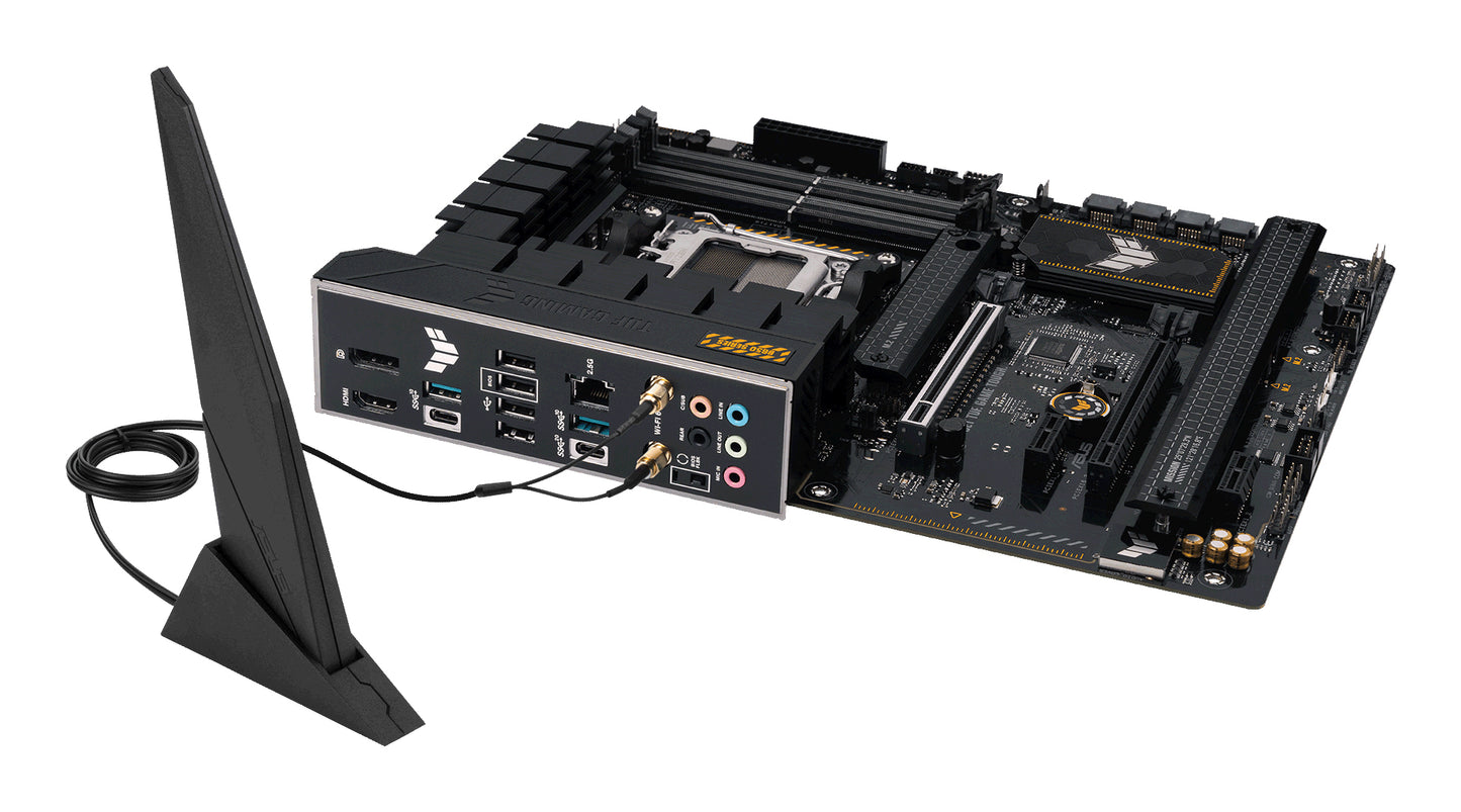 ASUS TUF Gaming B650-Plus WiFi AMD AM5 ATX Motherboard, 4x DDR5, 3x M.2, PCIe 5.0, 4x SATA, WiFi 6, 2.5GbE, USB-C 20Gbps