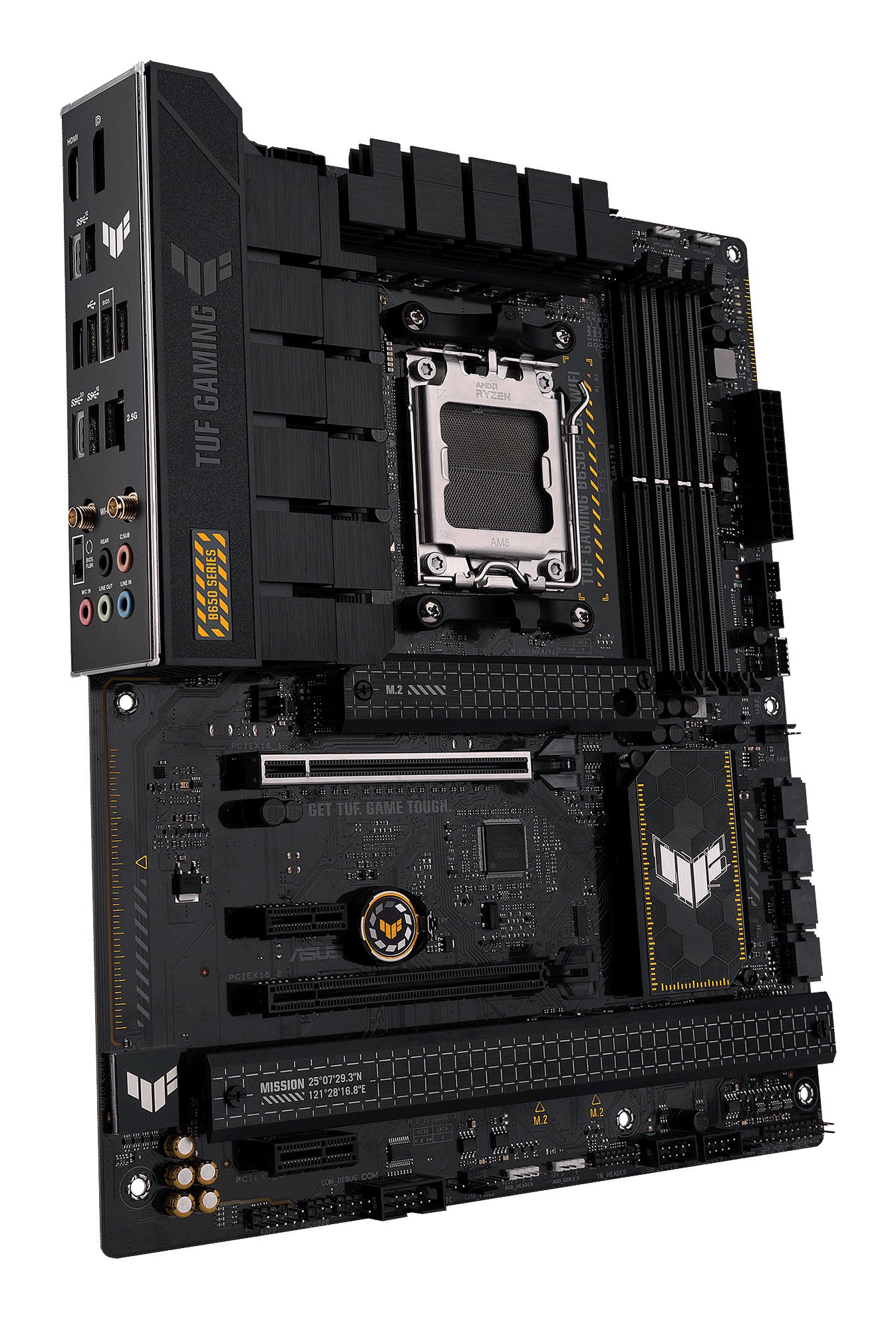 ASUS TUF Gaming B650-Plus WiFi AMD AM5 ATX Motherboard, 4x DDR5, 3x M.2, PCIe 5.0, 4x SATA, WiFi 6, 2.5GbE, USB-C 20Gbps