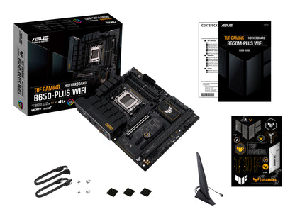 ASUS TUF Gaming B650-Plus WiFi AMD AM5 ATX Motherboard, 4x DDR5, 3x M.2, PCIe 5.0, 4x SATA, WiFi 6, 2.5GbE, USB-C 20Gbps