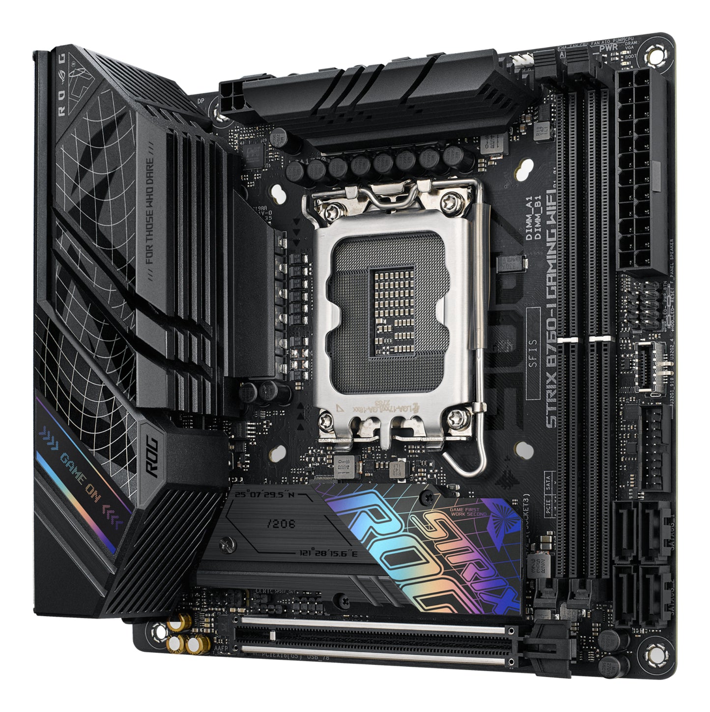 ASUS ROG Strix B760-I Gaming WiFi Intel LGA1700 Mini-ITX Motherboard, 2x DDR5, 2x M.2, PCIe 5.0, 4x SATA, WiFi 6E, 2.5GbE, USB-C 20Gbps