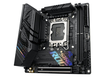 ASUS ROG Strix B760-I Gaming WiFi Intel LGA1700 Mini-ITX Motherboard, 2x DDR5, 2x M.2, PCIe 5.0, 4x SATA, WiFi 6E, 2.5GbE, USB-C 20Gbps