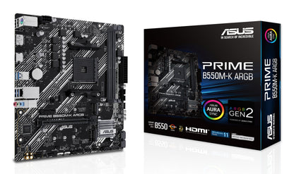 ASUS PRIME B550M-K ARGB, AMD B550, Socket AM4, micro ATX