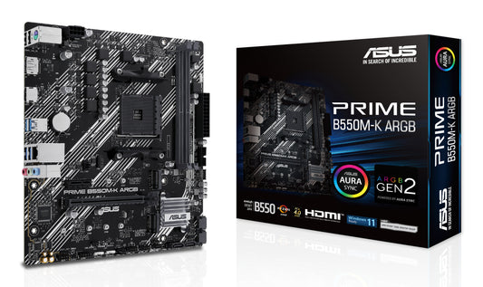 ASUS PRIME B550M-K ARGB, AMD B550, Socket AM4, micro ATX