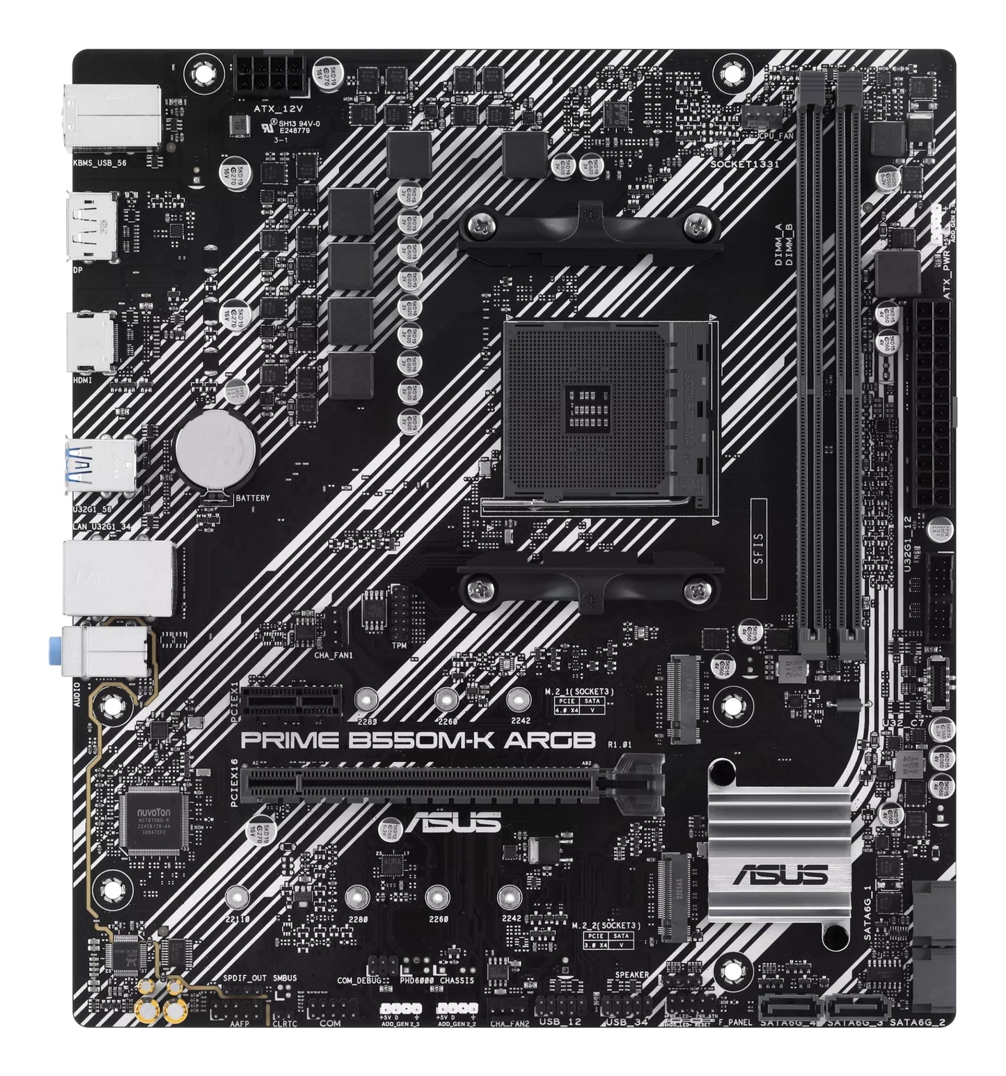 ASUS PRIME B550M-K ARGB, AMD B550, Socket AM4, micro ATX