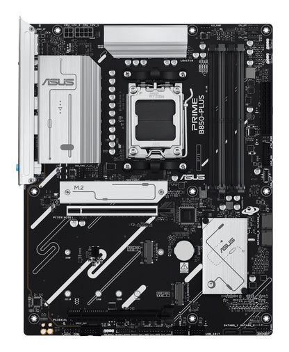 ASUS Prime B850-PLUS-CSM Motherboard, AMD B850, Socket AM5, ATX, 4x DDR5 DIMM, 3x M.2, PCIe 5.0, 2.5GbE, HDMI, DP, USB-C, Ryzen 7000/8000/9000