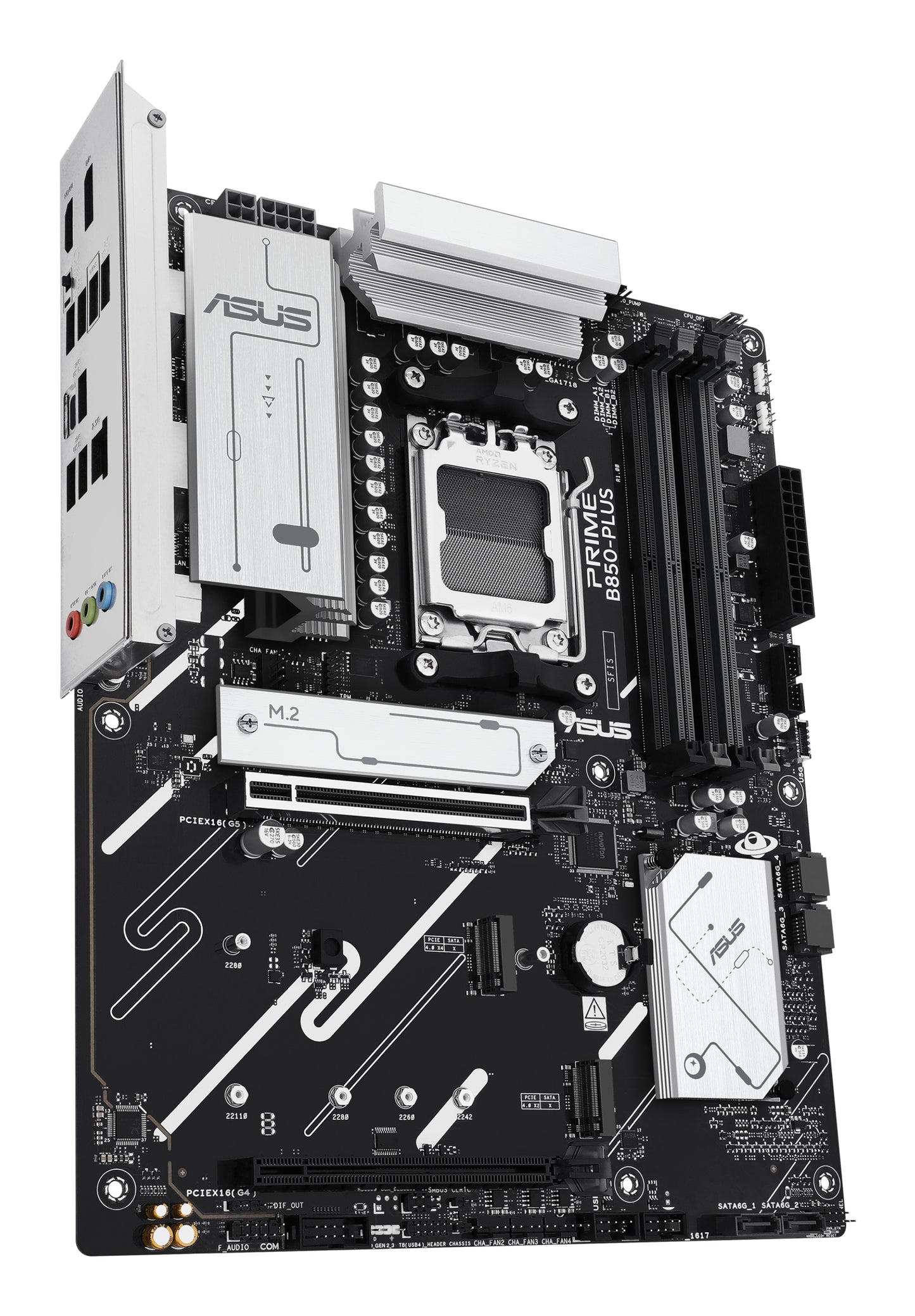 ASUS Prime B850-PLUS-CSM Motherboard, AMD B850, Socket AM5, ATX, 4x DDR5 DIMM, 3x M.2, PCIe 5.0, 2.5GbE, HDMI, DP, USB-C, Ryzen 7000/8000/9000