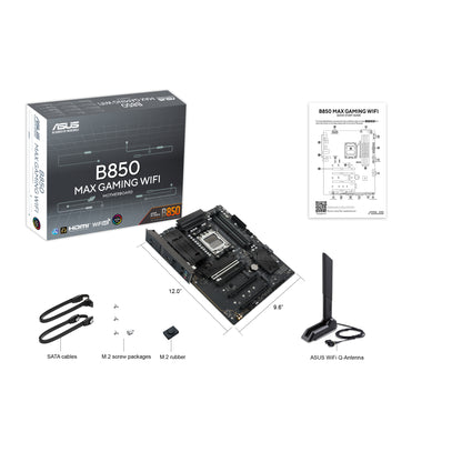 ASUS, ASUS B850 MAX GAMING WIFI Motherboard, AMD B850, Socket AM5, ATX, AMD B850, Socket AM5, ATX