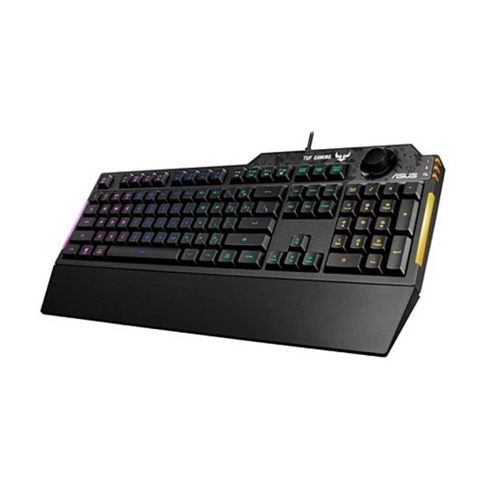 ASUS TUF Gaming K1 RGB Gaming Keyboard, Full-Size, Tactile Switches, 19-Key Rollover, 300ml Spill-Resistant, Wrist Rest, USB, Black