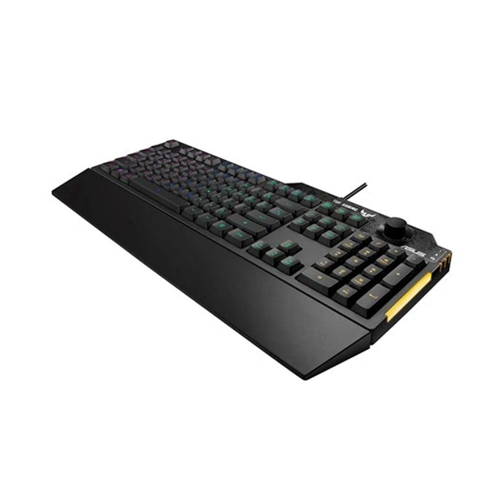 ASUS TUF Gaming K1 RGB Gaming Keyboard, Full-Size, Tactile Switches, 19-Key Rollover, 300ml Spill-Resistant, Wrist Rest, USB, Black
