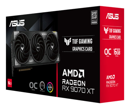 ASUS TUF Gaming Radeon RX 9070 XT OC 16GB GDDR6 Graphics Card, PCIe 5.0, 3x DP 2.1a, HDMI 2.1b