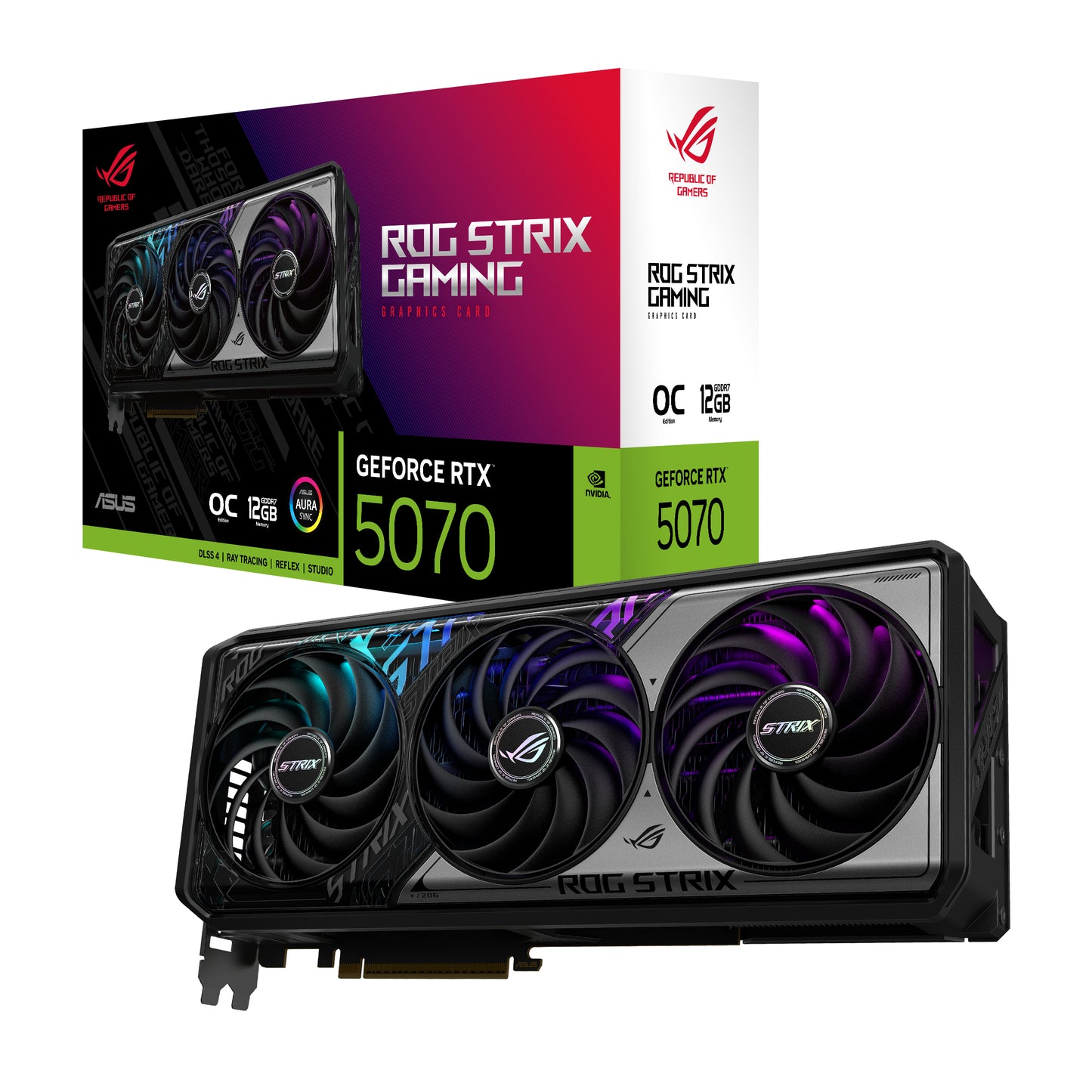 ASUS ROG Strix GeForce RTX 5070 OC 12GB GDDR7 Graphics Card, PCIe 5.0, 3x DP 2.1b, 2x HDMI 2.1b