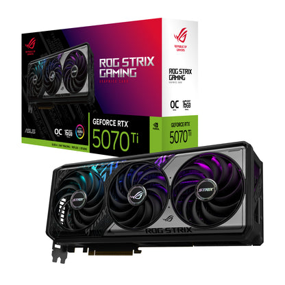 ASUS ROG Strix GeForce RTX 5070 Ti OC 16GB GDDR7 Graphics Card, PCIe 5.0, 3x DP 2.1b, 2x HDMI 2.1b
