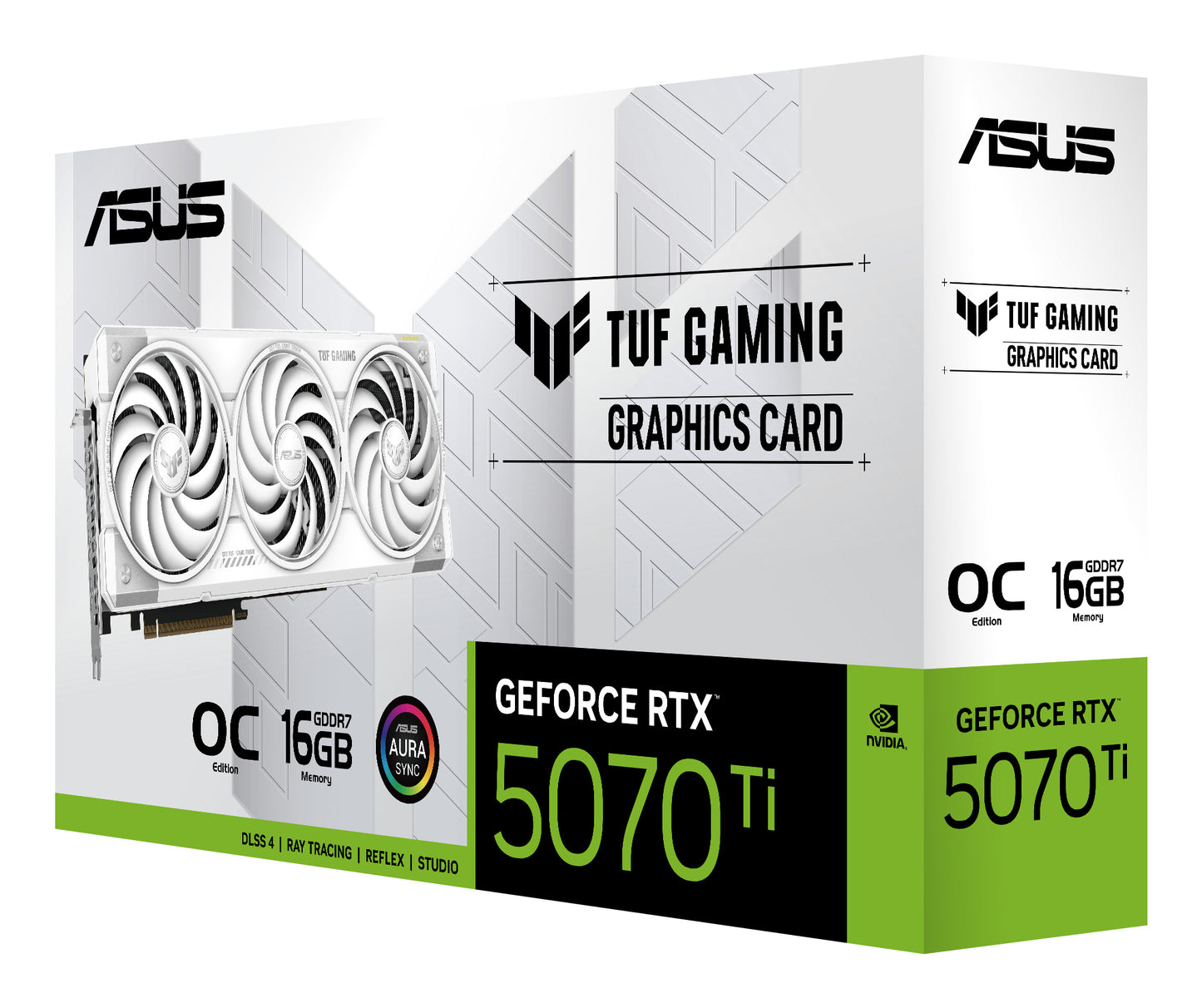 ASUS TUF Gaming GeForce RTX 5070 Ti OC 16GB GDDR7 Graphics Card White Edition, PCIe 5.0, 3x DP 2.1b, 2x HDMI 2.1b
