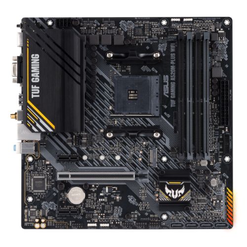 Asus TUF GAMING A520M-PLUS WIFI, AMD A520, AM4, Micro ATX, 4 DDR4, VGA, HDMI, DP, AC Wi-Fi, 1x M.2 - PC Gear UK