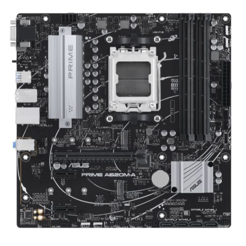 Asus PRIME A620M-A-CSM - Corporate Stable Model, AMD A620, AM5, Micro ATX, 4 DDR5, VGA, HDMI, DP, GB LAN, PCIe4, 2x M.2 - PC Gear UK