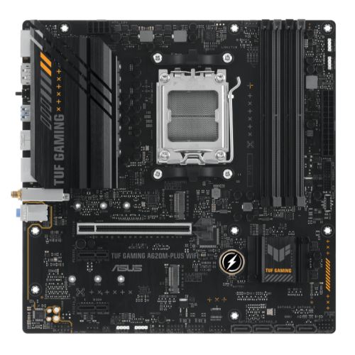 Asus TUF GAMING A620M-PLUS WIFI, AMD A620, AM5, Micro ATX, 4 DDR5, HDMI, 2 DP, Wi-Fi 6, 2.5G LAN, PCIe4, 2x M.2 - PC Gear UK