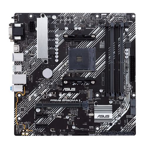Asus PRIME B450M-A II, AMD B450, AM4, Micro ATX, 4 DDR4, VGA, DVI, HDMI, RGB Header, M.2 - PC Gear UK