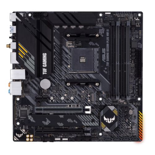 Asus TUF GAMING B550M-PLUS WIFI II, AMD B550, AM4, Micro ATX, 4 DDR4, HDMI, DP, AX Wi-Fi, 2.5GB LAN, PCIe4, RGB, 2x M.2 - PC Gear UK
