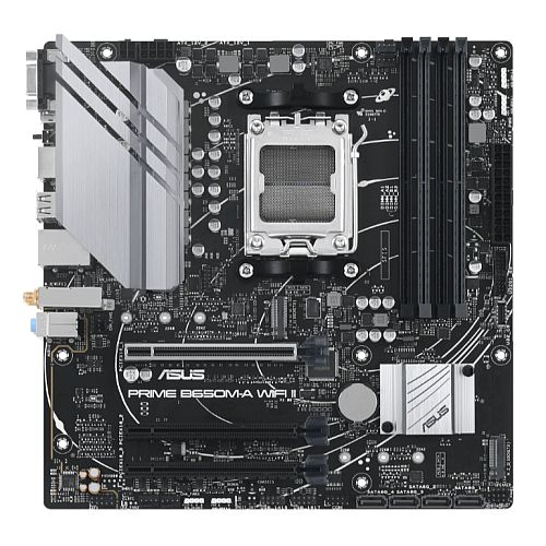 Asus PRIME B650M-A WIFI II, AMD B650, AM5, Micro ATX, 4 DDR5, VGA, HDMI, DP, Wi-Fi 6, 2.5G LAN, PCIe4, 2x M.2 - PC Gear UK