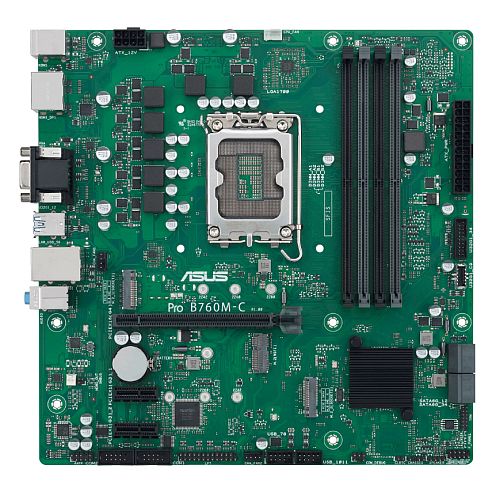 Asus PRO B760M-C-CSM - Corporate Stable Model, Intel B760, 1700, Micro ATX, 4 DDR5, VGA, HDMI, 2 DP, GB LAN, PCIe4, 2x M.2 - PC Gear UK