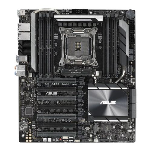 Asus WS C422 SAGE/10G, Workstation, Intel C422, 2066, CEB, SLI/XFire, Dual 10G LAN, VRM Heatsink, M.2 - PC Gear UK
