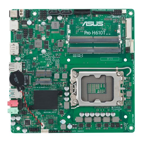 Asus PRO H610T-CSM - Corporate Stable Model, Intel H610, 1700, Thin Mini ITX, 2 DDR5 SO-DIMM, HDMI, DP, LVDS, 19v DC in, 1x M.2 - PC Gear UK