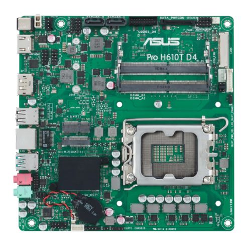 Asus PRO H610T D4-CSM - Corporate Stable Model, Intel H610, 1700, Thin Mini ITX, 2 DDR4 SO-DIMM, HDMI, DP, LVDS, 19v DC in, 1x M.2 - PC Gear UK