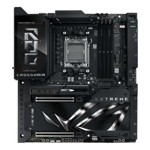 Asus ROG CROSSHAIR X870E EXTREME, AMD X870E, AM5, EATX, 4 DDR5, HDMI, 2 USB4, Wi-Fi 7, 10G & 5G LAN, 5" Colour LCD, 5x M.2 - PC Gear UK
