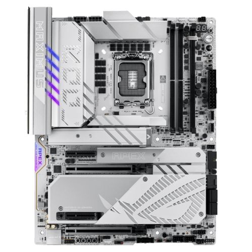 Asus ROG MAXIMUS Z890 APEX, Intel Z890, 1851, ATX, 2 DDR5, 2 TB4, Wi-Fi 7, 5G LAN, PD 60W, ROG DIMM.2 Card, RGB, 6x M.2 - PC Gear UK