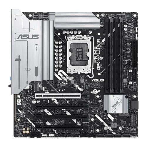 Asus PRIME Z890M-PLUS WIFI, Intel Z890, 1851, Micro ATX, 4 DDR5, HDMI, DP, Wi-Fi 7, 2.5G LAN, 3x M.2 - PC Gear UK