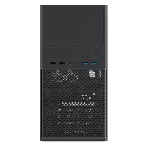 Vida Corporate Micro ATX Tower Case with 500W PSU, mATX/Mini-ITX, 1x 120mm Fan, No Window, Black