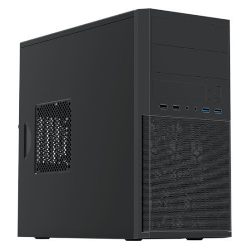 Vida Corporate Micro ATX Tower Case with 500W PSU, mATX/Mini-ITX, 1x 120mm Fan, No Window, Black