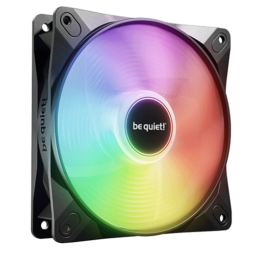 Be Quiet! (BL132) Light Wings LX 12cm PWM Reverse Blade ARGB Case Fan, Rifle Bearing, Impeller w/ 16 LEDs, Daisy-Chain, Up to 1500 RPM, Black - PC Gear UK