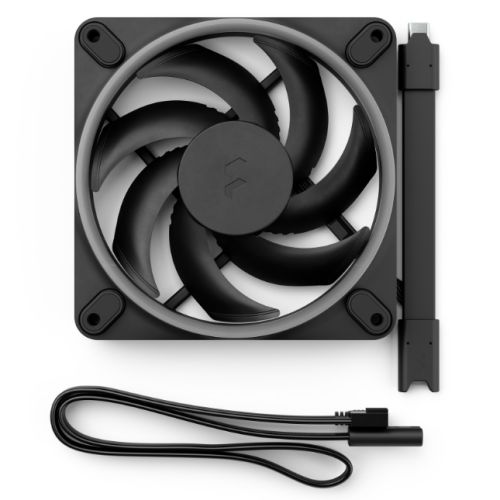Fractal Design Momentum 12 ARGB 12cm PWM Case Fan, 16 LEDs, FDB Bearing, 350-2200 RPM, 8-pin Connector, Black - PC Gear UK