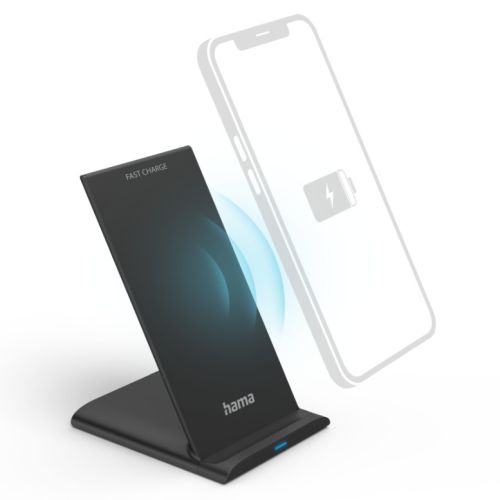 Hama QI-FC10S Wireless Charger, 10W, USB-C, Wireless Smartphone Charging Pad, Black - PC Gear UK
