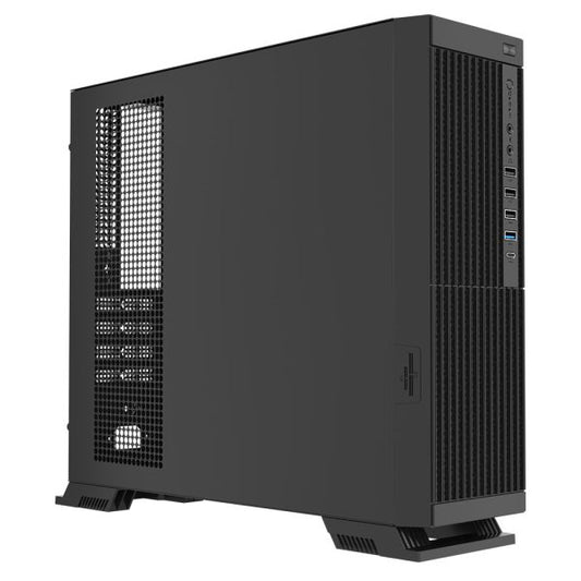 Vida Commerce Micro ATX SFF Tower Case with 300W PSU, mATX, Card Reader, USB-C, Black