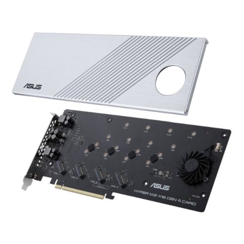 Asus Hyper M.2 x16 Gen 4 Card (PCIe 4.0/3.0), Supports four NVMe M.2 Devices & PCIe 4.0 NVMe RAID and Intel RAID-on-CPU - PC Gear UK