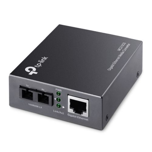 TP-LINK (MC210CS) Gigabit Single-Mode Media Converter, 1x GB Auto-Negotiation RJ45, up to 20km - PC Gear UK